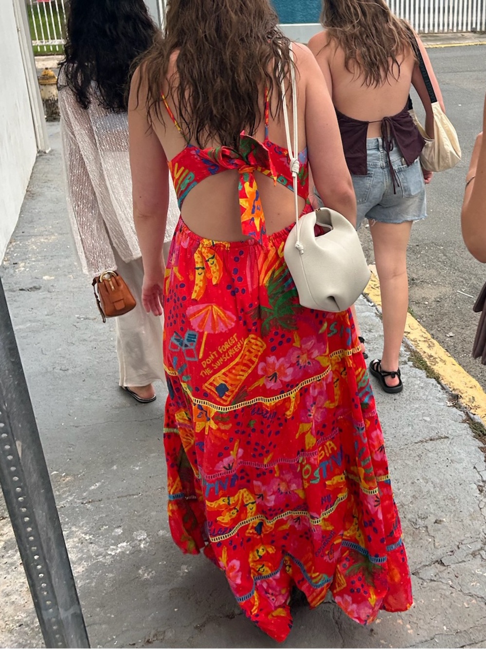 Farm Rio Good Vibes Maxi Dress - Red Tropical Print - Picture 3 of 4